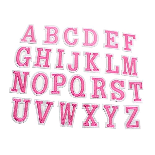 JEWEDECO 1 Satz Nähen Von Diy Zubehör Buchstabenflecken Patch-alphabet-buchstaben Taschen Kleidung Gestickte Buchstaben Bluse Buchstaben Aufkleber Gestickte Aufnäher Rosa von JEWEDECO