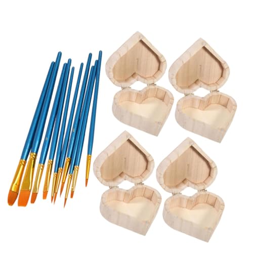 JEWEDECO 1 Set-Box Schmuckschatullen aus Holz schmuckkästchen aufbewahrungsdose wohnraumdeko home dekoration abschlussfeier Schmuckhalter aus Holz Holzbehälter Nylonwolle von JEWEDECO