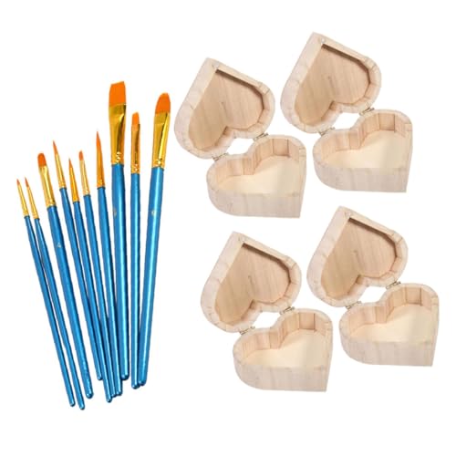 JEWEDECO 1 Set Box Vintage Holzherz Holzkisten Zur Aufbewahrung Kleine Holzkisten Holzschmuckhalter Holzbehälter Schmucketuis Holzaufbewahrungsboxen Kleinteile Organizer von JEWEDECO