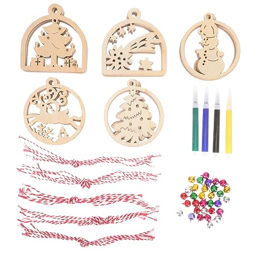 JEWEDECO 1 Set Weihnachtsanhänger Holzstück Baumkugeln Kaminsims Hängende Dekoration Festival Dekoration Weihnachtsbaumschmuck Weihnachtsparty Ornamente Weihnachtsparty Dekoration von JEWEDECO