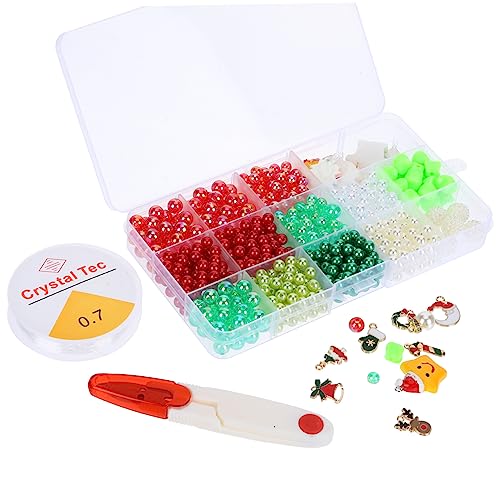 JEWEDECO 1 Set Weihnachtsperlen Weihnachtsschmuck Perlen Armbandherstellungsset Perlenperlen Kits Perlenschmuckherstellungsset Kinderschmuck Für Mädchen Kinderschmuck DIY von JEWEDECO