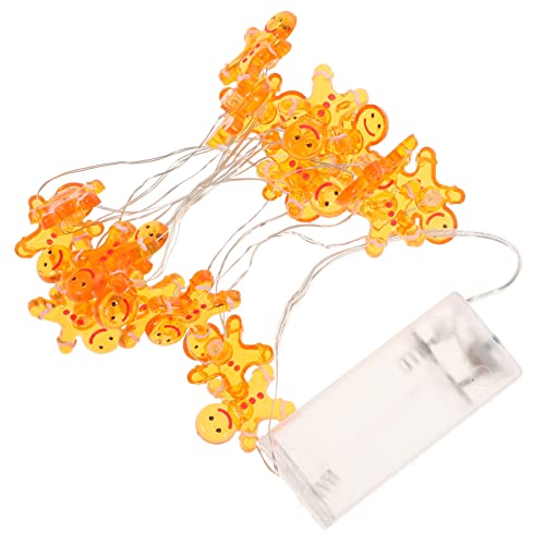 JEWEDECO 1 Stück Lebkuchenmann Lichterkette Weihnachtslampe Verzierung Weihnachtsbeleuchtung Batteriebetriebene LED Lichterkette Weihnachtsdekoration LED Dekor Ästhetische von JEWEDECO