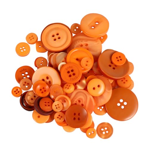 JEWEDECO 10 Knöpfe Nähen Hemdknöpfe Knöpfe Selber Nähen Silberne Schnullerclips Bunter Knopf Bastelknöpfe Scrapbook-handwerksknöpfe Komfortable Touch-tasten Farbige Knöpfe Zubehör Orange von JEWEDECO