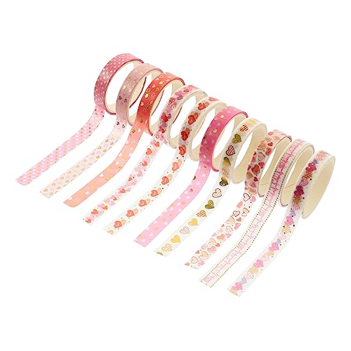 JEWEDECO 10 Rollen Heißpräge-Washi-Tape bedruckte Klebebänder DIY Sammelalbum the washi tape bulletjournaling aufkleber dekorative Papierbänder dekoratives Washi-Tape Japanisches Papier von JEWEDECO