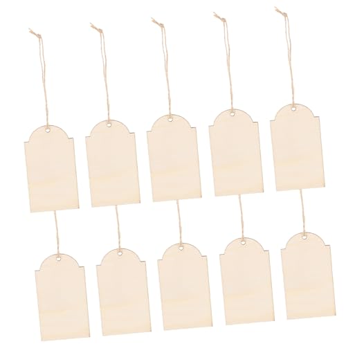 JEWEDECO 10 Stk Unfertige Tags Leere Unbemalte Etiketten Leere, Unvollendete Tags Leere Geschenkanhänger Weihnachtsgeschenkkarten Leere Tags Basteletiketten Leerer Weihnachtsausschnitt Holz von JEWEDECO