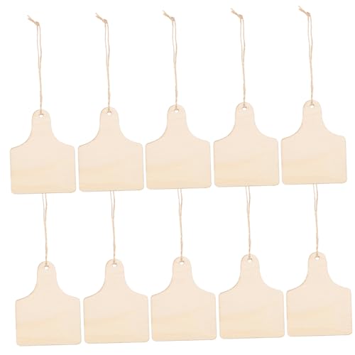 JEWEDECO 10 Stk weihnachtsbaumdeko weihnachtsbäume geschmückt christmas tree decoration dekoweihnachten Weihnachtsbaum-Tags unfertige Tags Etiketten leere Tags leere, unvollendete Tags Holz von JEWEDECO