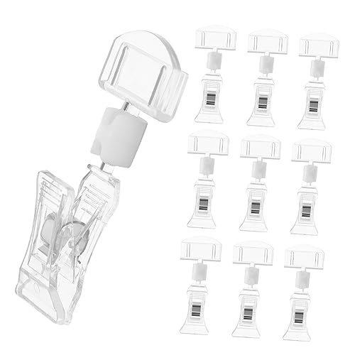 JEWEDECO 10 Stück Acryl Warenschild Clips Display Halter Für Etiketten Transparente Tag Clips Zur Optimalen Präsentation Von Preisen Und Informationen Im Einzelhandel Und Büro von JEWEDECO