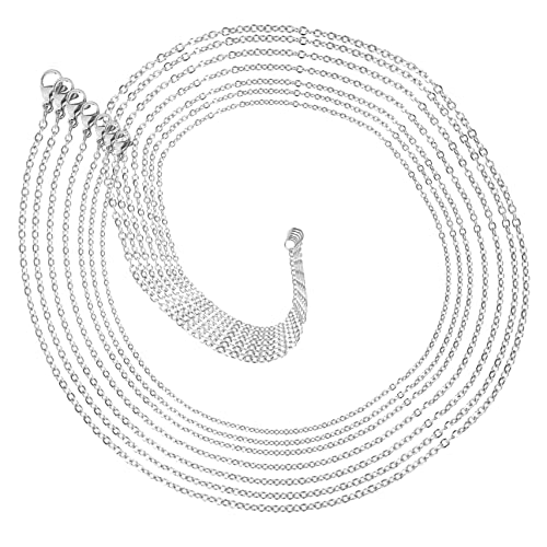 JEWEDECO 10 Stück Edelstahl Halsketten Mit Karabinerverschluss DIY Schmuckherstellung Langlebig Und Rostfrei Perfekt Für Kreative Bastelprojekte von JEWEDECO