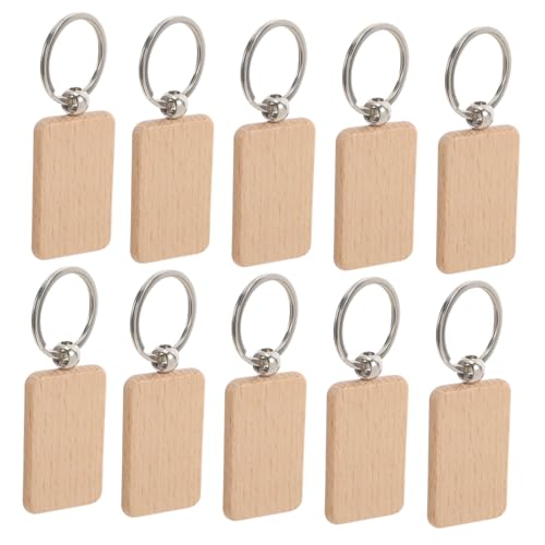 JEWEDECO 10 Stück Holz Schlüsselanhänger Bastel Schlüsselanhänger Schlüsselanhänger Zubehör Handgefertigter Schlüsselanhänger Personalisierte Schlüsselanhänger Schlüsselanhänger von JEWEDECO