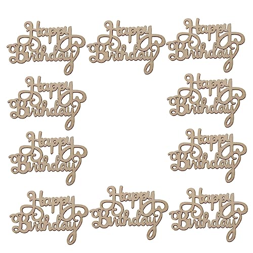 JEWEDECO 10 Stück Holzausschnitte Ornament Handwerk Zeichen Für Geburtstagsbriefe Buchstabenausschnitte Buchstabendekor Hölzerne Ornamente Holzhandwerk Bambus von JEWEDECO