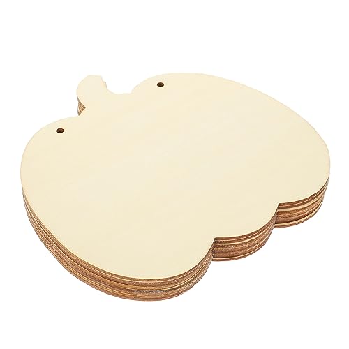 JEWEDECO 10 Stück Kürbisscheiben Aus Holz, DIY Kürbis Dekoration, Hängende Kürbisform, Holzscheiben, 10 Stück/Packung (15 Cm), Holzhandwerk, Unbehandelte Kürbisscheiben Aus Holz, von JEWEDECO