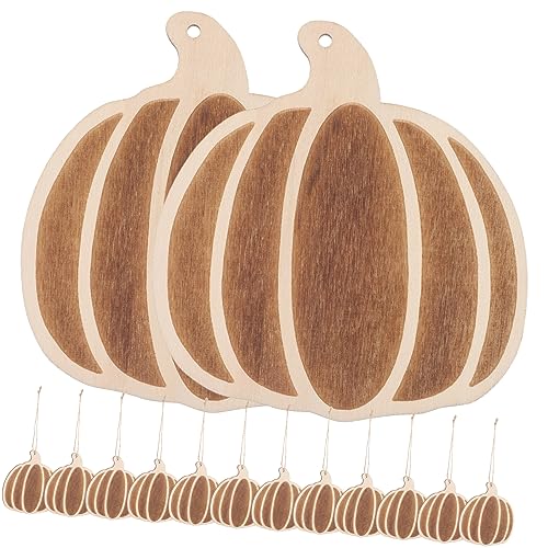 JEWEDECO 10 Stück Unfertige Holzspäne Kürbis Tags Zum Basteln Von Kürbissen Kürbis Tags Halloween Kürbis Unfertige Holzscheiben Unfertige Holz Kürbisscheiben Holzspäne Für DIY Holz von JEWEDECO