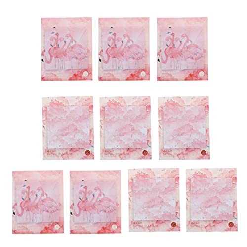 JEWEDECO 10 Stücke Kreatives Licht Frische Klebrige Notizen Briefpapieraufkleber Noten Aufkleber (rosa) von JEWEDECO