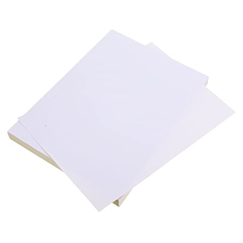 JEWEDECO 100 Blatt Selbstklebendes Druckerpapier Aufkleber Druckerpapier Weißes Aufkleberpapier Blankopapier Etikettenpapier Druckaufkleberpapier Bastelpapier Schreibpapier Klebeetiketten von JEWEDECO