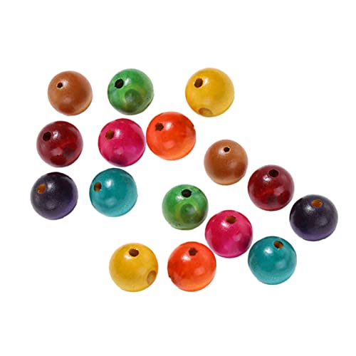 JEWEDECO 100 Bunte Holzperlen 18 Mm 100 Stück Runde Bastelperlen Für DIY Schmuck Kinder Kreatives Heimwerken Dekor Bastelzubehör von JEWEDECO