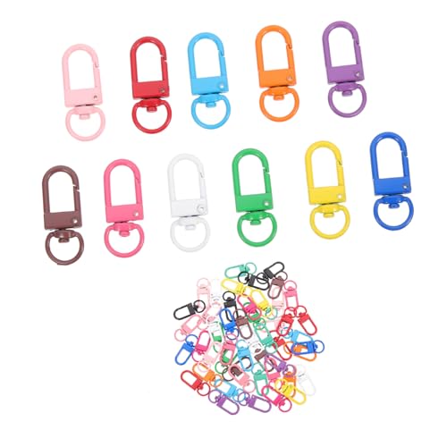 JEWEDECO 100 Stk Drehbare Riemenschnalle Karabinerhaken Farbige Schlüsselbänder Lanyard-haken Schlüsselband Schlüsselhalter Schleife Machen Schnalle Trigger-clip Zinklegierung Colorful von JEWEDECO