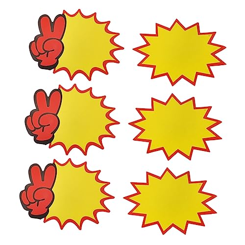 JEWEDECO 100 Stk schild Zeichenanzeige -Zeichenkarten Aufkleberetiketten Burst-Tags preisschild die ad Schilderständer Aufkleberpapier Hochwertiger weißer Karton Yellow von JEWEDECO