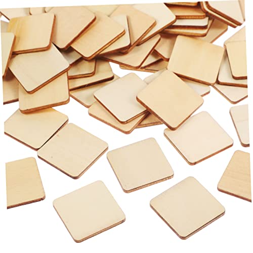 JEWEDECO 100 Stück DIY Holzrohlinge Quadratische Malblöcke 5x5 Cm Unvollendete Holzquadrate Perfekt Für Bastelprojekte Malerei Und Dekorationen von JEWEDECO