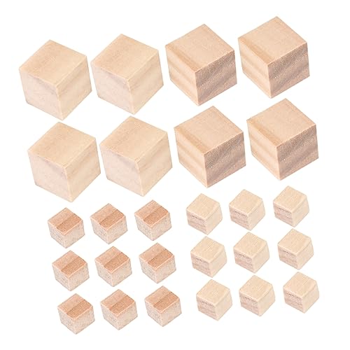 JEWEDECO 100 Stück Holz DIY Würfel Spielzeug Quadratischer Holzblock Holzklötze Holzwürfel von JEWEDECO