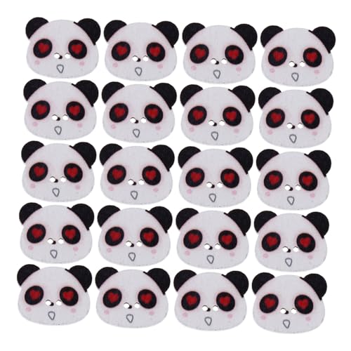 JEWEDECO 100 Stück Panda Kopf Holzknöpfe Handdekor Kreative Knöpfe Zum Nähen DIY Nähknopf Cartoon Knopf Nähknöpfe Zum Stricken Handgefertigte Knöpfe Nähverschlüsse von JEWEDECO