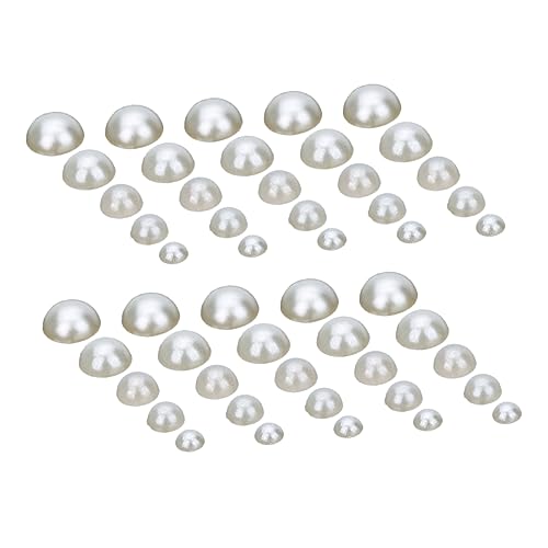 JEWEDECO 1000 Stück Zubehör Zur Schmuckherstellung Gewölbte Runde Flatback-perlenperlen Perle Aufkleber Diy Schmuck Ohrringe Perle Runde Aufkleber Halbperlen Zur Dekoration Diy-schmuck Weiß von JEWEDECO