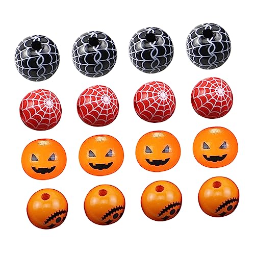 JEWEDECO 100St Halloween-Holzperlen handgemachte DIY-Perlen kleiner Folienballon-Buchstabe Armbänder Perlen halloween basteln halloween Halloween-DIY-Perlen Halloween-Perlen Muhe von JEWEDECO