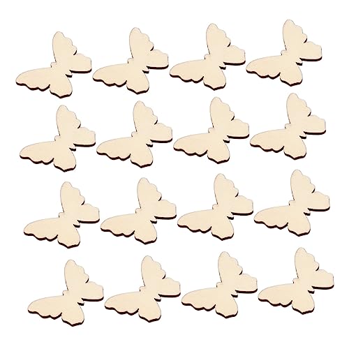 JEWEDECO 100St Schmetterling hacks chnitzel 100pcs Heimdekorationen Vatertagsbasteln für Kinder zum Basteln Mini-Dinge leer Holzornamente DIY Holzdekoration Dekoration aus Holz Bambus Beige von JEWEDECO