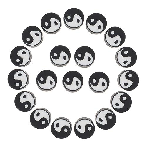 JEWEDECO 100St Tai Chi Fischperlen Charm-Armbänder lose Yin-Yang-Perlen Halskette Perlen Tai lose Perlen bracelet beads armbandperlen Schmuckperlen Armband lose Perlen Polymer-Ton Black von JEWEDECO