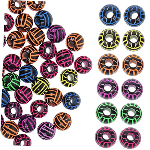 JEWEDECO 100St Volleyball-Perlen sportliche Perle Volleyball-Abstandsperlen Decorative beads Volleyball beads Sportperlen zum Selbermachen Armband zur Herstellung von Volleyballperlen Acryl von JEWEDECO