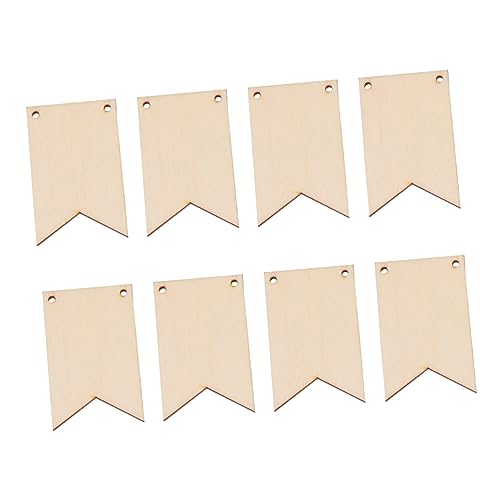 JEWEDECO 100st Flaggenform-tags Gastgeschenke Hängende Ornamente Quadratische Etiketten Banner Für Party Tür Wandbehang Dekor Hängende Tags Quadratisch Hängend Holzetiketten Bambus von JEWEDECO