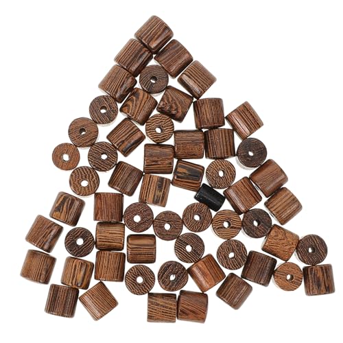 JEWEDECO 100st Hühnerflügel-fassperlen Aus Holz Abstandsperlen Basteln Schmuckherstellung Aus Perlen Diy-abstandsperlen Große Lochfassperlen Armband Lose Perle Holzperlen Bastelset Coffee von JEWEDECO