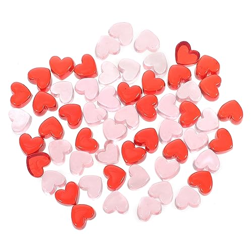 JEWEDECO 100st Liebe Harzdekoration Herzen Zum Basteln Herz Edelsteine Diy-verzierungen Herz Lose Perlen Candyheart Telefonschalenhandwerk Tischstreuung Für Hochzeitsfeiern Rotes Herzgarn von JEWEDECO