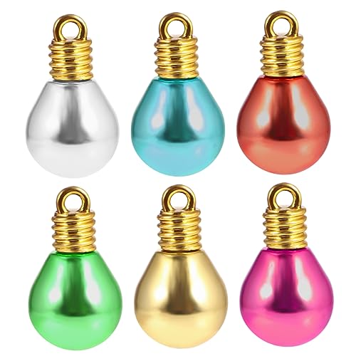 JEWEDECO 100st Weihnachtsglühbirne Schmuck Machen Charme Perlen Zur Schmuckherstellung Die Glühbirne Perlen Zum Basteln Mini-weihnachtsschmuck Bastelperlen Selber Machen Dekor Tri Plastik von JEWEDECO