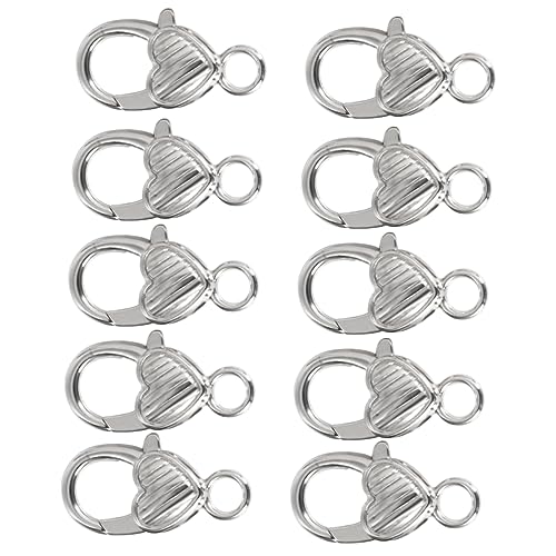 JEWEDECO 10Pcs Herz Lobster Clasp Macrame Schlüsselbund Schmuck Schmuck Herstellung Lanyard Kit Schlüsselkette Schnapphaken Geschichtete Halskette Klasze Herz Halskette Herzförmige von JEWEDECO