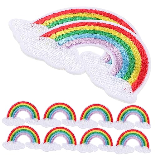 JEWEDECO 10St Bemalte Wolkenstickerei dekorative aufkleber für kleidung annähen igelkostümkinder fashing costume kinder Kleiderflicken für Löcher Bastelzubehör zum Nähen Stoff Colorful von JEWEDECO