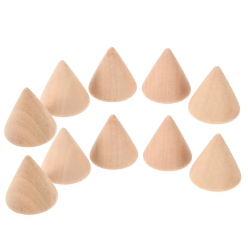 JEWEDECO 10St DIY DIY unlackierter Ornament Handwerk Ring ausgestelltes Kunsthandwerk aus Holz Perlenkegel holzdeko schmuckregal bastelset DIY Bastelkegel Holzhandwerk Hölzern von JEWEDECO