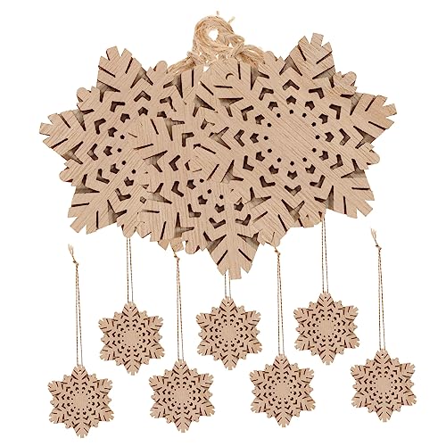 JEWEDECO 10St Doppelte dekorative Holzspäne Weihnachtsgeschenke-Tag unvollendete Ausschnitte weihnachtsbaumdeko tannenbaum dekoration Ornament Schmuck für den Weihnachtsbaum Holzhandwerk von JEWEDECO