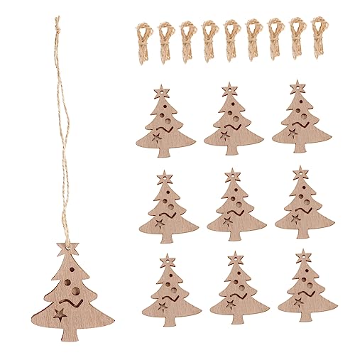 JEWEDECO 10St Doppelte dekorative Holzspäne weihnachtsausschnitte dekorationen weihnachtsausschnitte selber machen christbaumanhänger weihnachtsbaumanhänger Spielzeug Malerei Anhänger von JEWEDECO