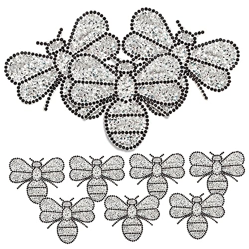 JEWEDECO 10St Honigbienen-Aufkleber Stoffflecken Hutflecken Patch Flicken für Kleidung sauf bescherung geschke entzückende Eisenflecken kompakte Hutaufnäher Harz Silver von JEWEDECO