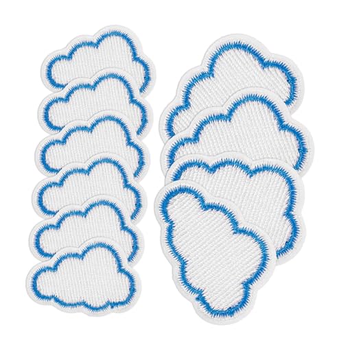 JEWEDECO 10St Wolkenstoffaufkleber clouds artifical cloud diehüte Geschenkidee Hemd Dekoration unimate kleine Kleiderflicken Multifunktionale Mantelflicken dekorative Fellflecken Stickgarn von JEWEDECO