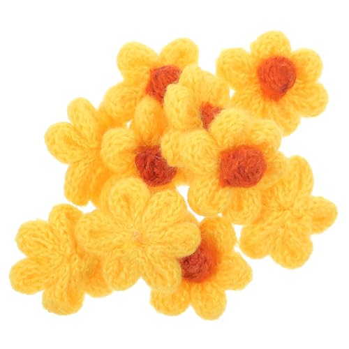 JEWEDECO 10St kleiner Blumenbeet nähen Kunstblumen künstliche Eukalyptusblumen gefälschte Tulpen Stickerei kleider Flicken für Bekleidung Blumenapplikationen DIY-Patches Flecken Garn Yellow von JEWEDECO