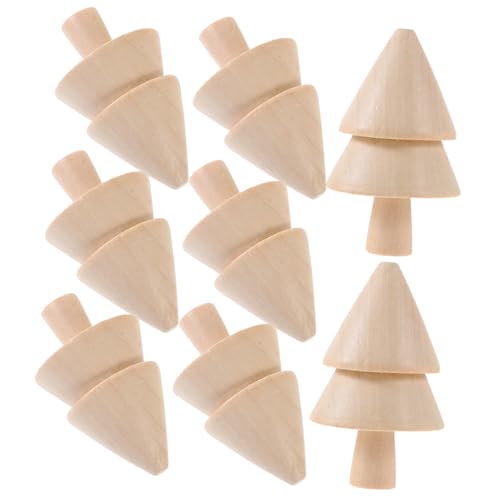 JEWEDECO 10St unfertiger weihnachtsbaum home desktop DIY weihnachtsbaum kinderweihnachtsbaum kinderweihnachtbaum christmastime leere weihnachtsbäume eicheln Weihnachtsbäume aus Holz hölzern von JEWEDECO