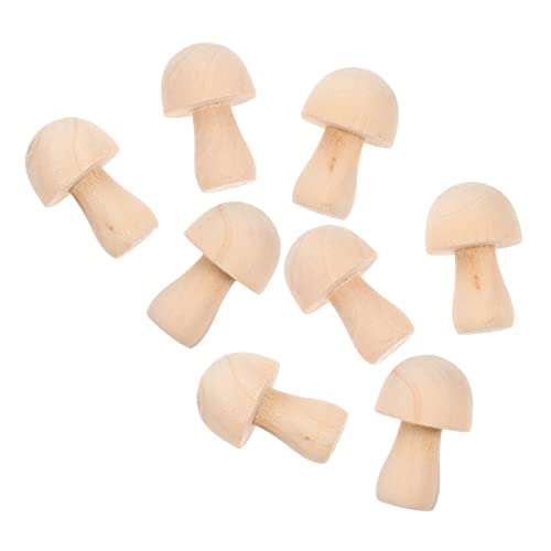 JEWEDECO 10st Hölzerner Pilz Mini-pilz Schmücken Diy-graffiti-modellierung Unfertiges Pilzmodell Graffiti-pilz- Mini-pilzmodell Pilzmodellierung Diy Simulierte Pilzornamente Holz von JEWEDECO