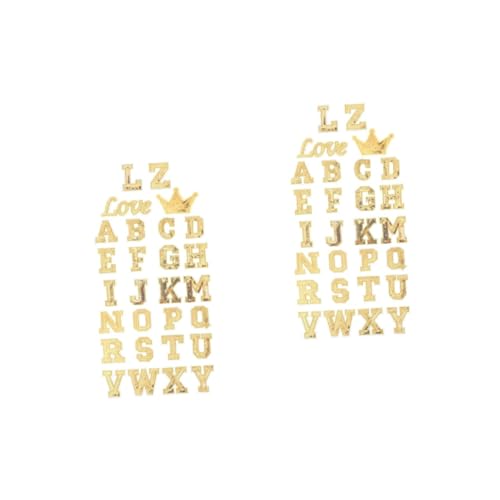 JEWEDECO 112 Stk Alphabet-patches Kleiderflicken Glitzer-buchstaben-patches Applikationen Des Englischen Alphabets Hut Zubehör Gestickte Buchstabenapplikationen Hotfix Aufnäher Stoff Golden von JEWEDECO