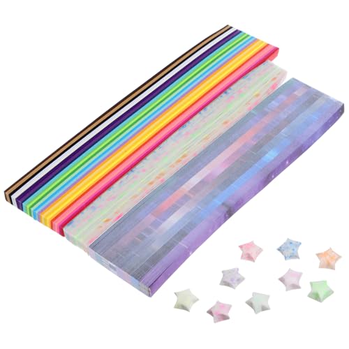 JEWEDECO 1290 Stk Origami-Stern geschenpapier wickelpapier geschenkpapier bögen party supplies vellum paper Sternstreifen aus Papier Sternpapierstreifen Sterne aus Papier DIY Sternstreifen von JEWEDECO