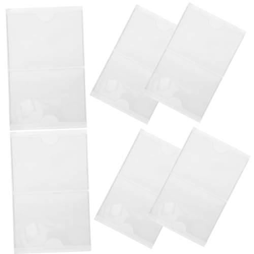 JEWEDECO 12er-box Transparente Taschenärmel Kartenhüllen Klar Material Kartenhülle Aufkleberetiketten Taschen Für Lageretiketten Karteikartenfach Etikettentaschen Inhaber Cup-clips Pvc von JEWEDECO