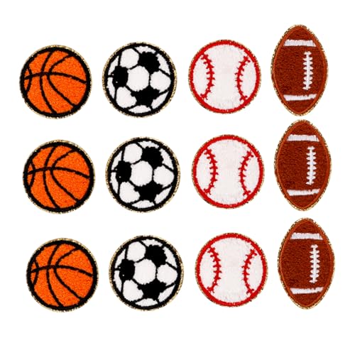 JEWEDECO 12st Sport-patches Gestickte Aufnäher Flicken Für Kleidung Ball-stickerei-patches Patches Mit Baseballapplikationen Kleine Sportball-aufnäher Hutflecken Baseball-patch Stoff von JEWEDECO