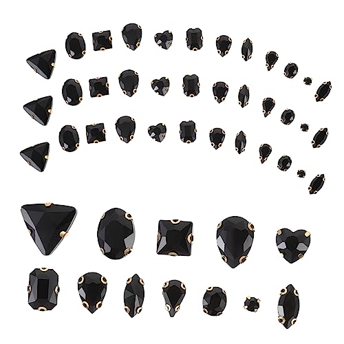 JEWEDECO 130st Kleidung Diy Strasssteine Dekorative Kleidung Strass Schlichtes Design Mit Strasssteinen Strasssteine ​​von Hand Nähen Zarte Kleine Strasssteine Dekorativer Strass Black Glas von JEWEDECO