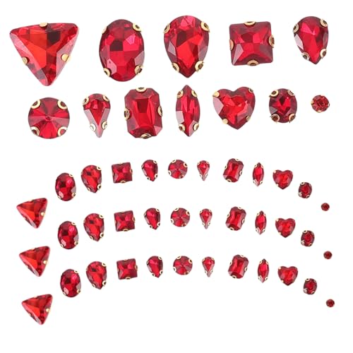 JEWEDECO 130st Strasssteine ​​für Kleidung Strass Dekor Selber Machen Kleidung Strass Bastelt Strasssteine Einfache Krallen-strasssteine Klauen-strass-dekore Diy Nähkralle Strass Glas Rot von JEWEDECO