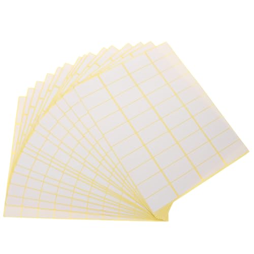 JEWEDECO 15 Blatt Etikettenaufkleber Leicht Abziehbare Etiketten Kleine Etiketten Zum Beschriften Kleine Etiketten Preisschilder Selbstklebendes Papier Weiß von JEWEDECO